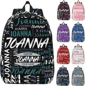 Husguciy Custom Backpack with Name, Personalized Bookbag for Boys Girls Kids, Customized School Bag for School Office Travel (Black green)
