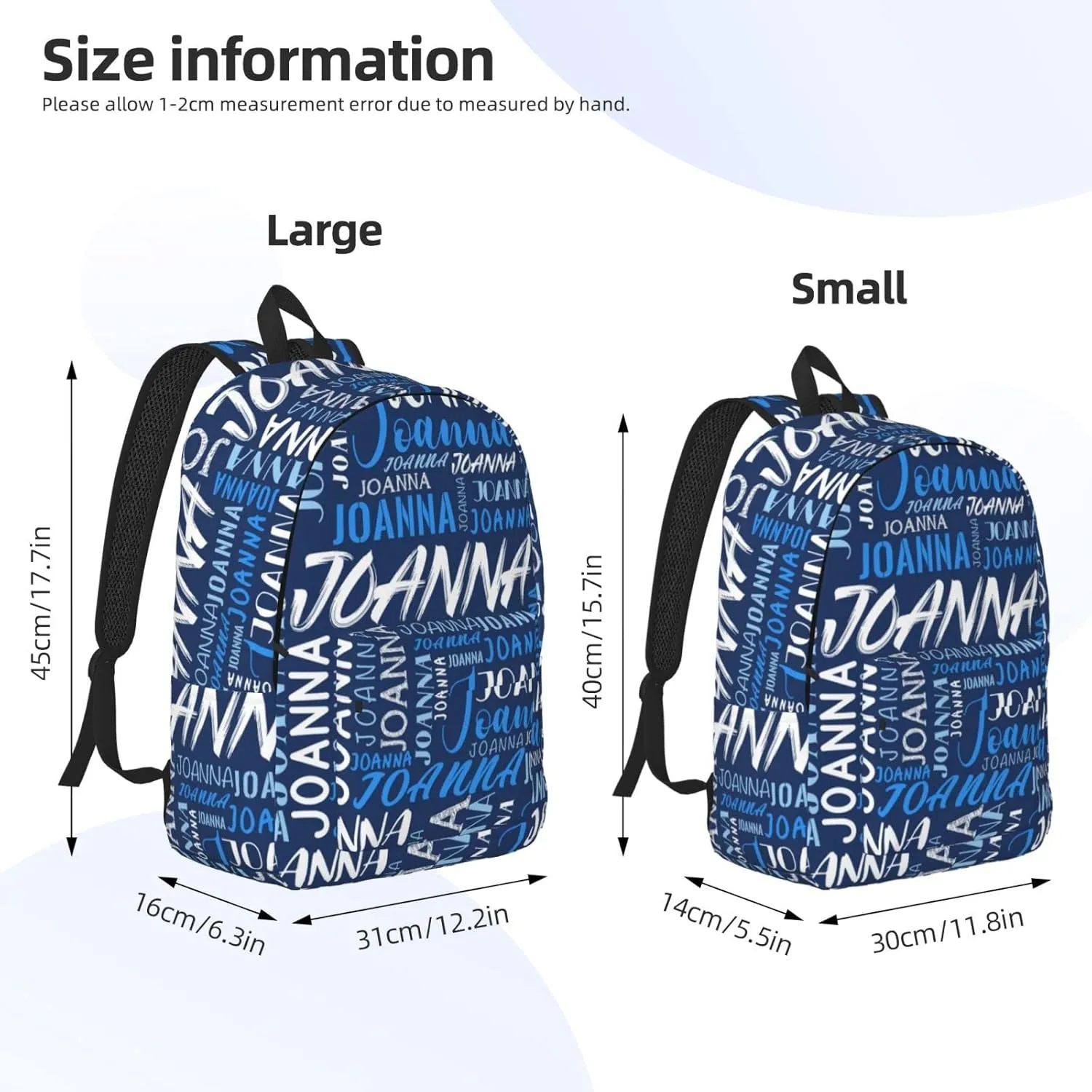 Husguciy Custom Backpack with Name, Personalized Bookbag for Boys Girls Kids, Customized School Bag for School Office Travel (Blue)