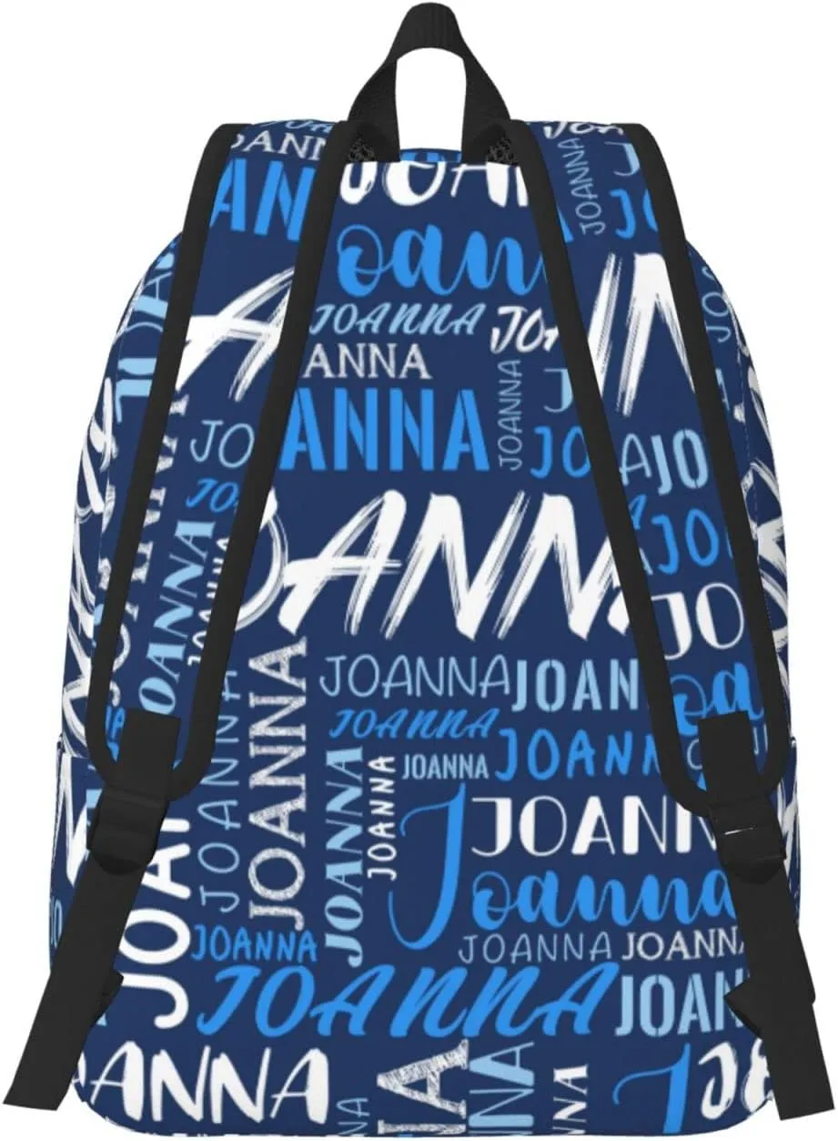Husguciy Custom Backpack with Name, Personalized Bookbag for Boys Girls Kids, Customized School Bag for School Office Travel (Blue)