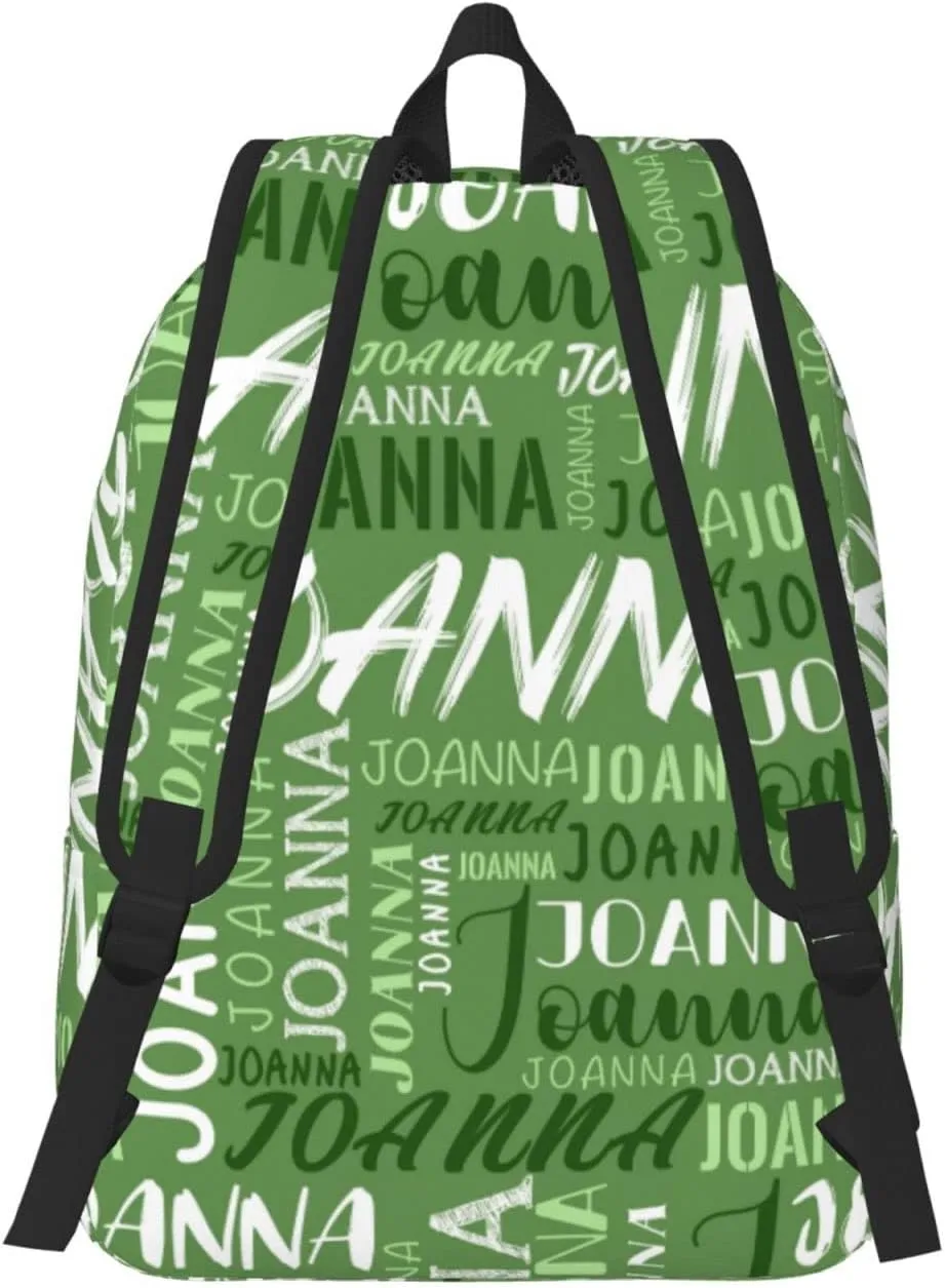 Husguciy Custom Backpack with Name, Personalized Bookbag for Boys Girls Kids, Customized School Bag for School Office Travel (Green)