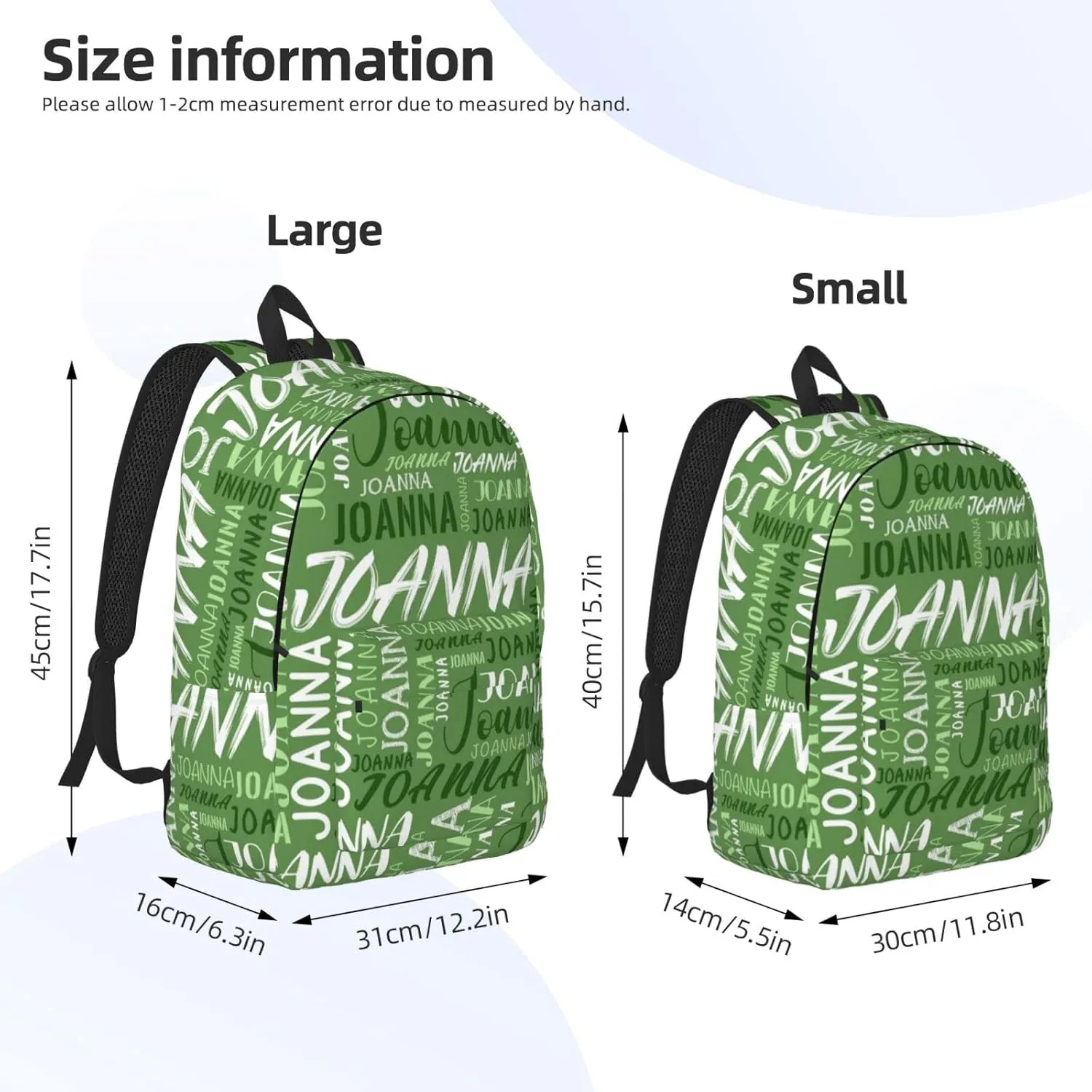 Husguciy Custom Backpack with Name, Personalized Bookbag for Boys Girls Kids, Customized School Bag for School Office Travel (Green)