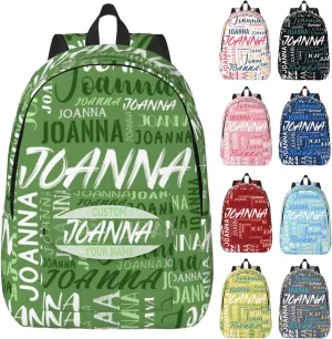 Husguciy Custom Backpack with Name, Personalized Bookbag for Boys Girls Kids, Customized School Bag for School Office Travel (Green)