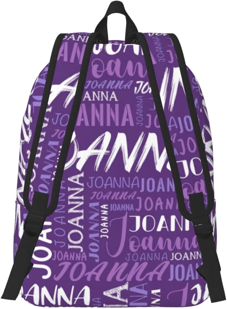 Husguciy Custom Backpack with Name, Personalized Bookbag for Boys Girls Kids, Customized School Bag for School Office Travel (Purple)