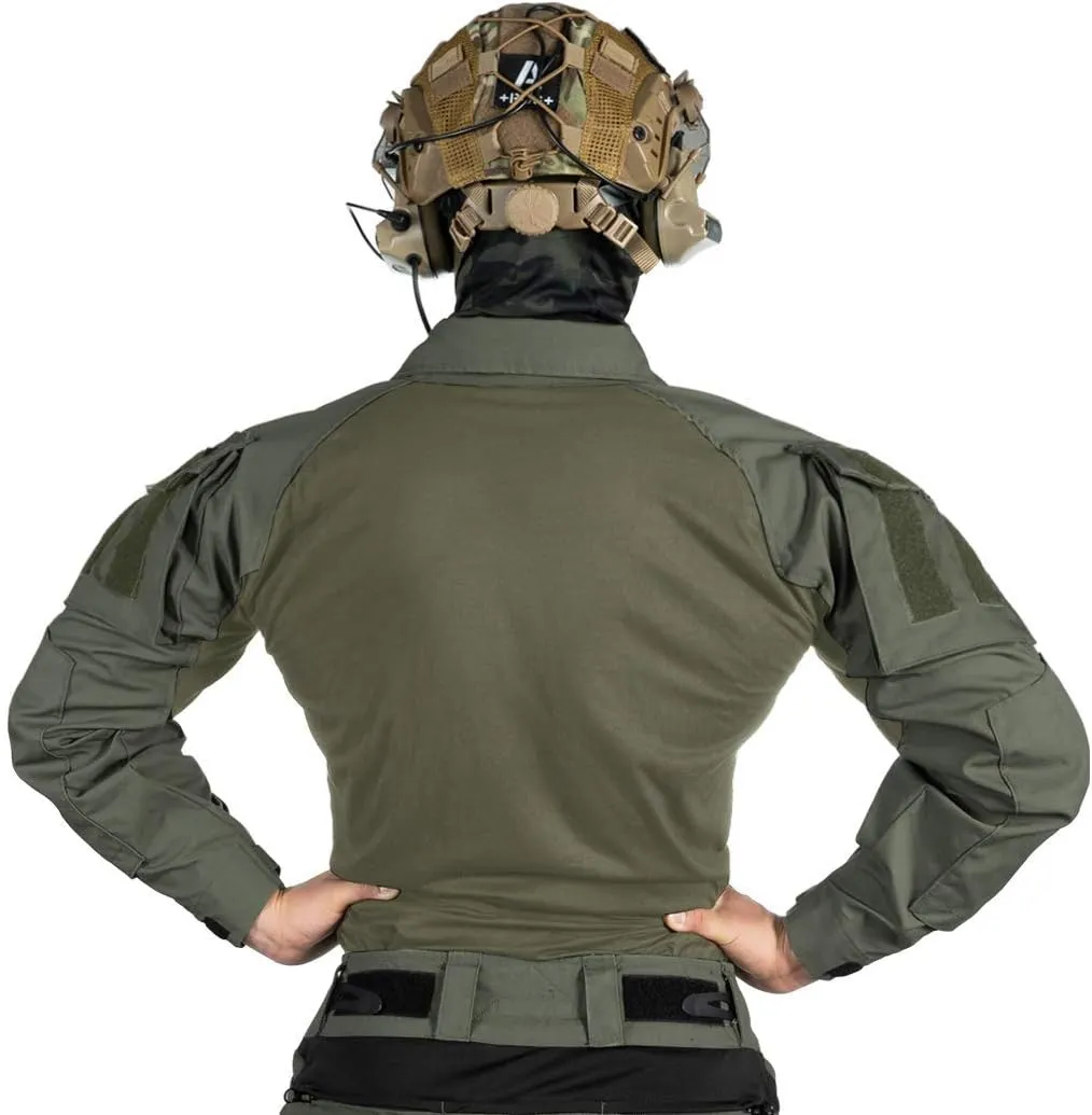 IDOGEAR Men G3 Combat Shirt with Elbow Pads Rapid Assault Long Sleeve Shirt Tactical Military Airsoft Clothing