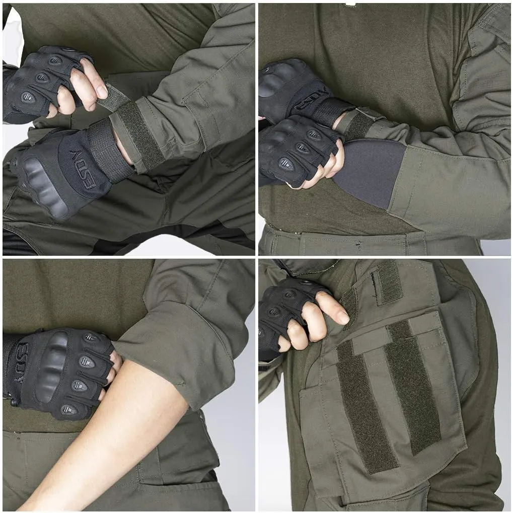 IDOGEAR Men G3 Combat Shirt with Elbow Pads Rapid Assault Long Sleeve Shirt Tactical Military Airsoft Clothing