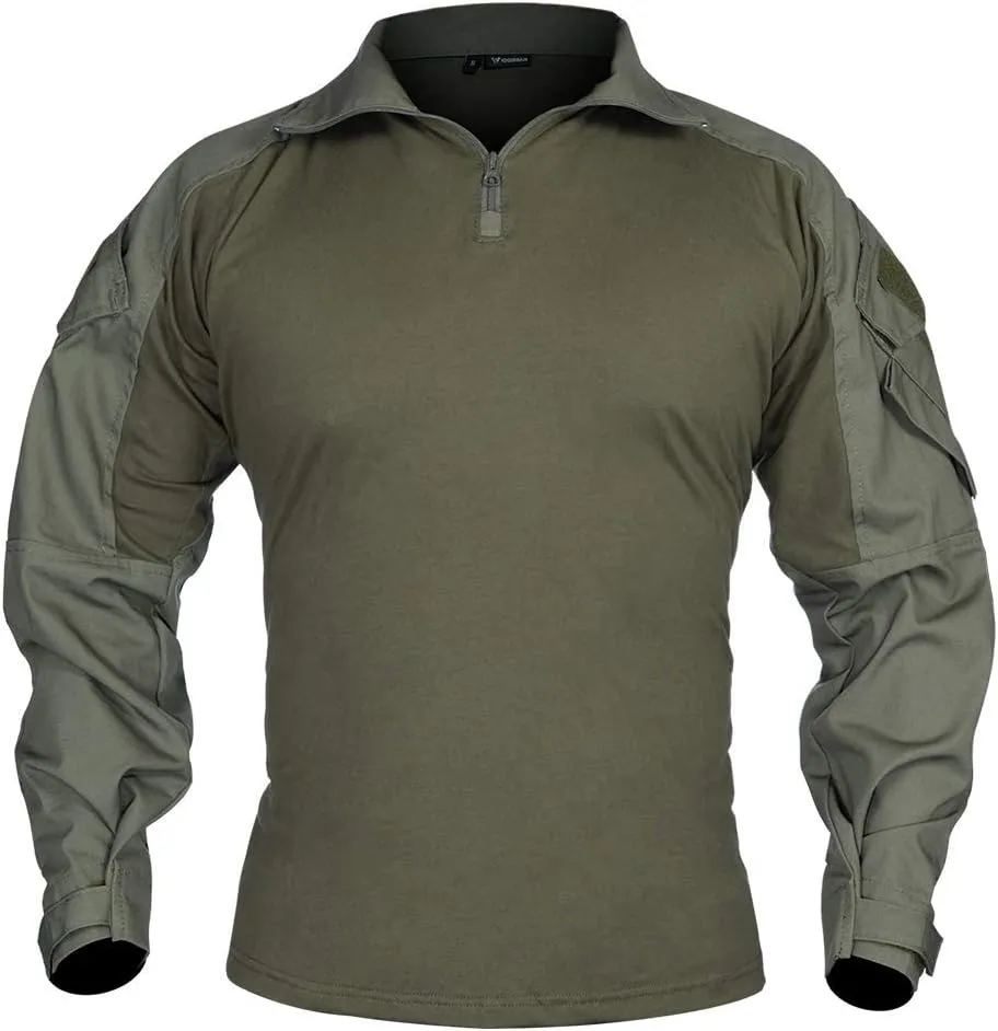 IDOGEAR Men G3 Combat Shirt with Elbow Pads Rapid Assault Long Sleeve Shirt Tactical Military Airsoft Clothing