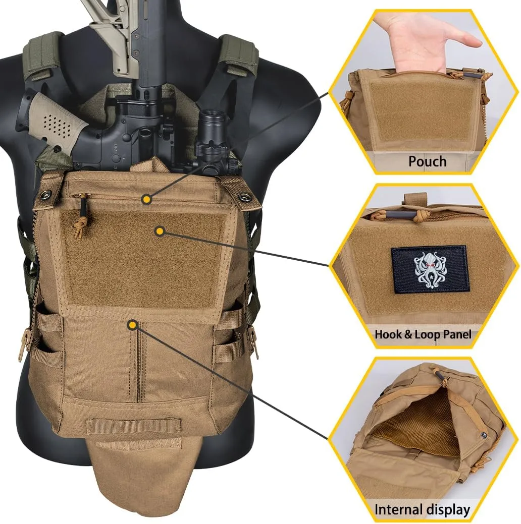 IDOGEAR Tactical Zip-on Panel Pouch Military Backpack Vest Accessory Bag for CPC AVS JPC2.0