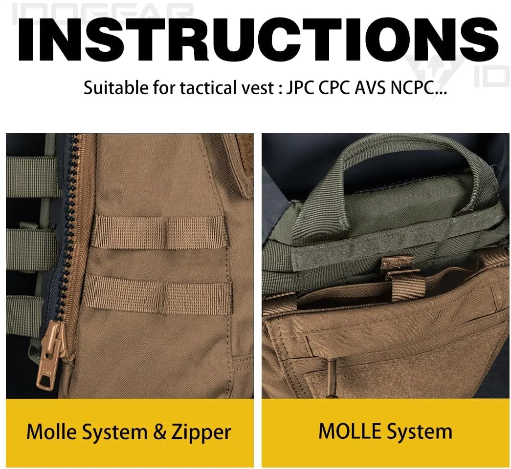IDOGEAR Tactical Zip-on Panel Pouch Military Backpack Vest Accessory Bag for CPC AVS JPC2.0