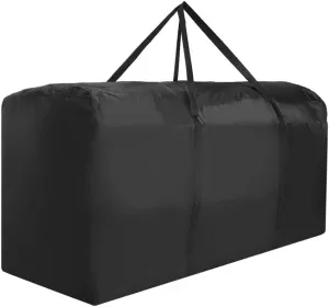 Ihomepark Extra Large Patio Cushion Cover, 68 x 30 x 20 inch Black Outdoor Furniture Seat Cushion Storage Bag, Water Resistant Rectangle Oxford Fabric Bag