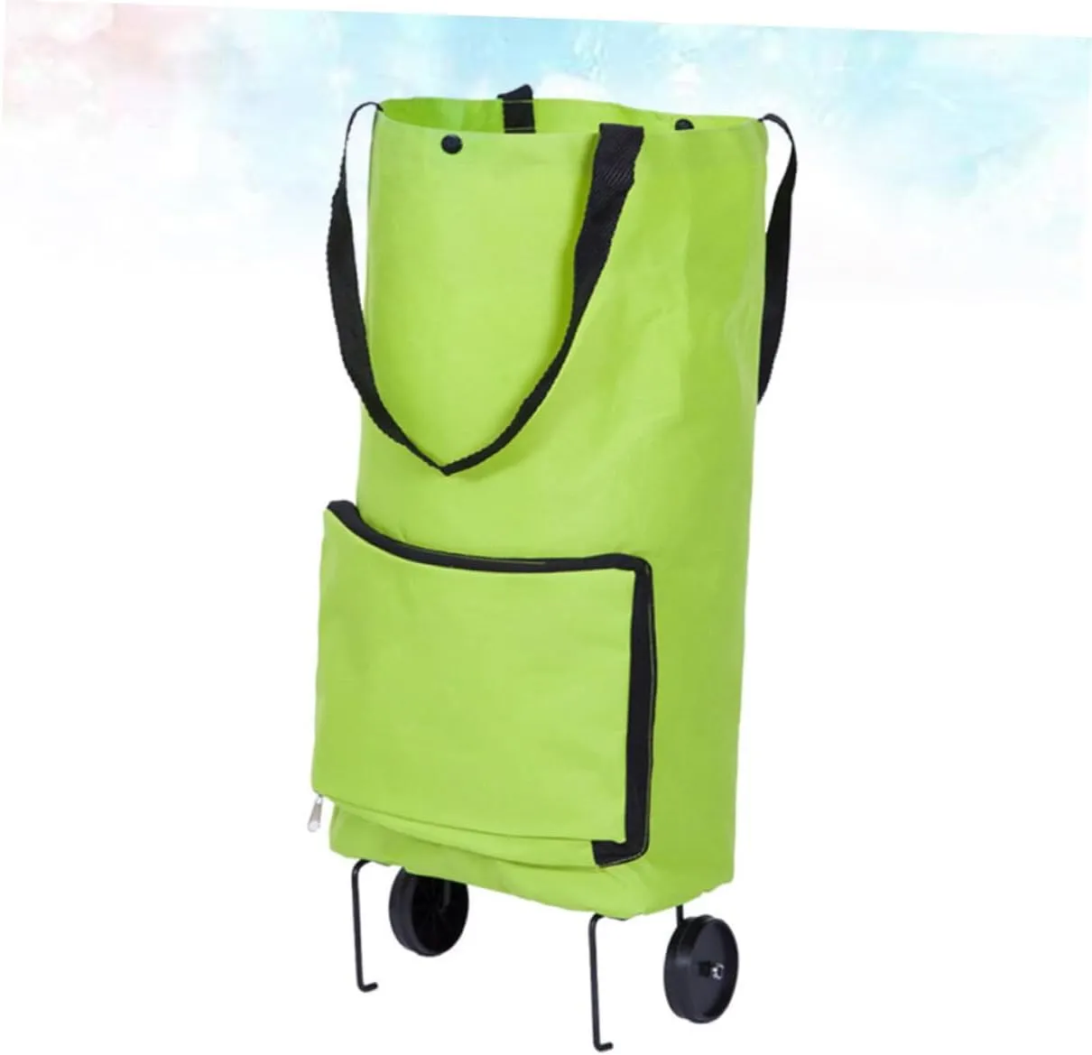 IMIKEYA 1pc Pulling Wheel Market Trolley Grocery Tote Folding Shopping Cart Bag