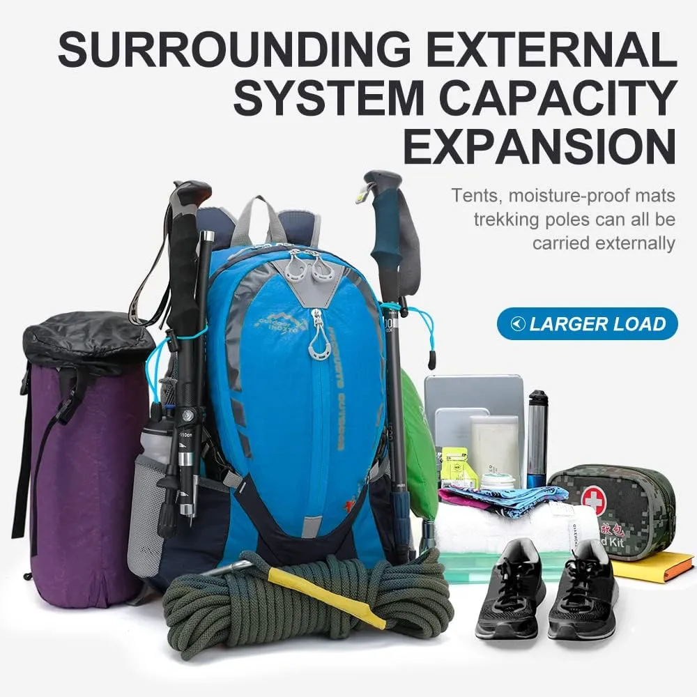 INOXTO Small Hiking Backpack with 2L Water Bladder and Rain Cover, 25L Hydration Daypack for Travel, Cycling, Camping, Outdoor