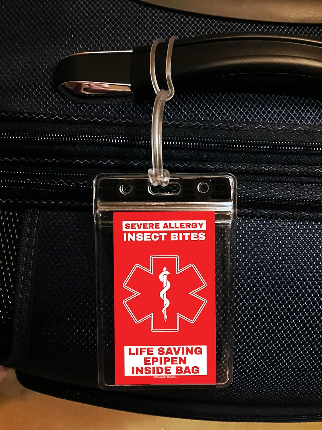 Insect Bites Severe Allergy Life-Saving Medical Alert EPIPEN Inside Bag Tag (insect-bite-allergy-tag-205) Quantity (5)