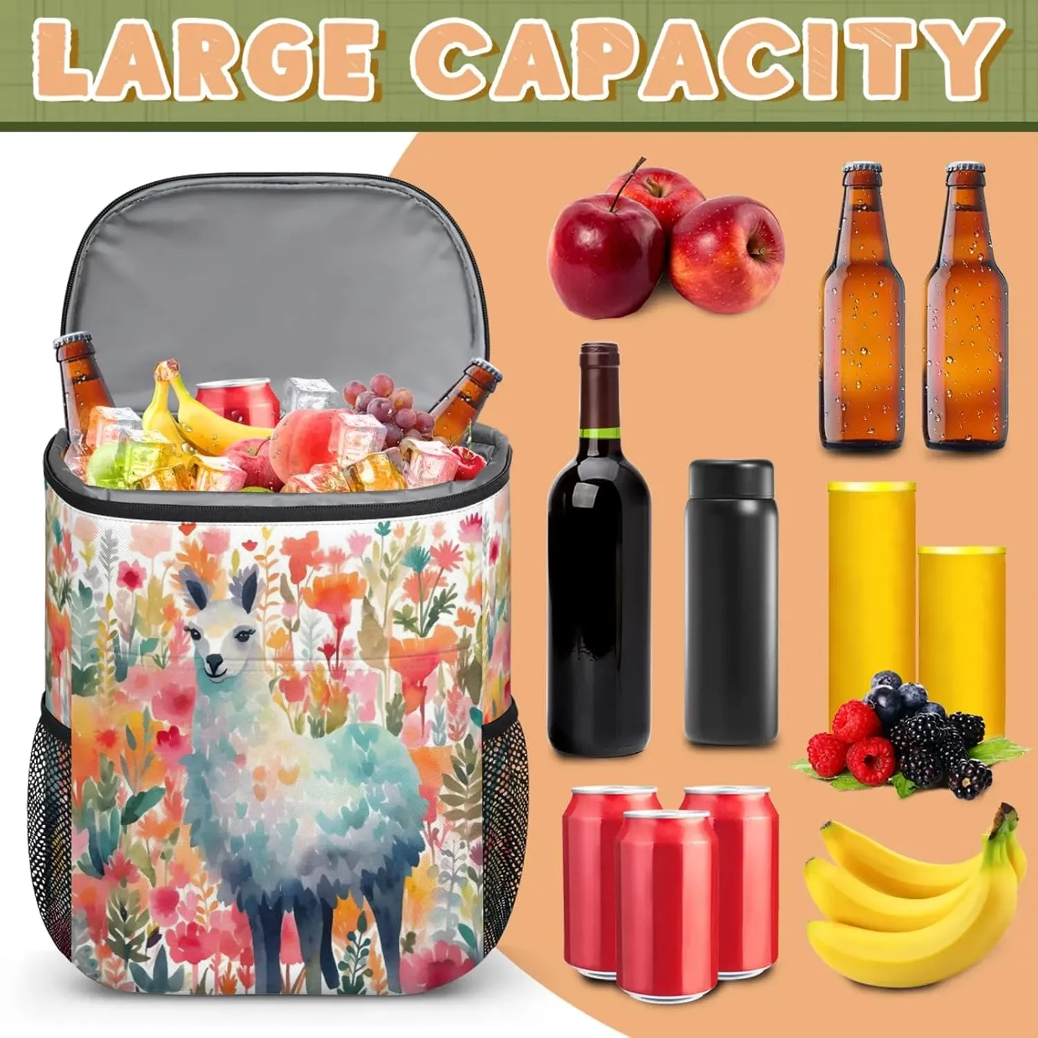 Insulated Cooler Backpack 30 Cans, Leak Proof Cooler Bag, Backpack Coolers for Picnic Hiking Camping Beach