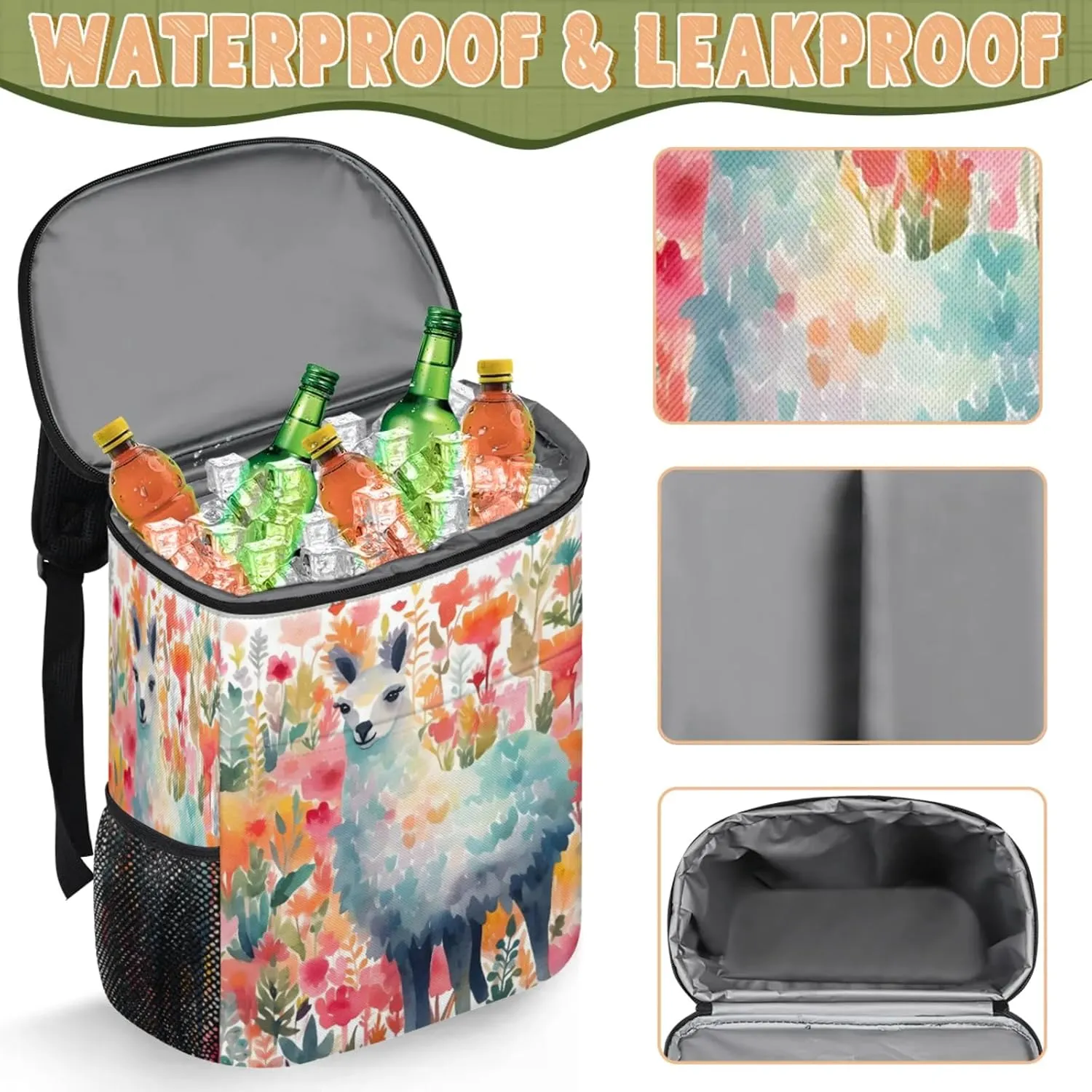 Insulated Cooler Backpack 30 Cans, Leak Proof Cooler Bag, Backpack Coolers for Picnic Hiking Camping Beach