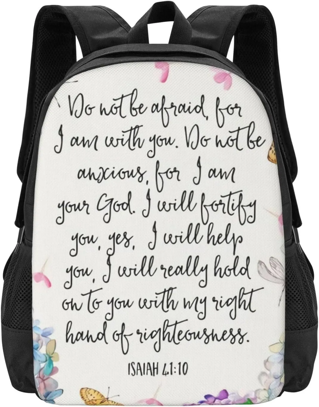 Isaiah 41 10 Flowers And Butterflies Lightweight Packable Backpack Travel Casual Hiking Daypack Foldable Backpack For Men Women