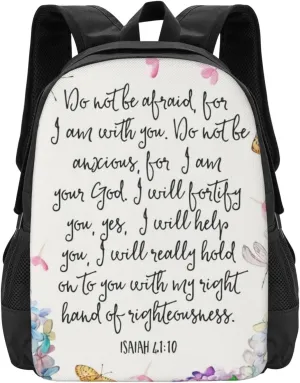 Isaiah 41 10 Flowers And Butterflies Lightweight Packable Backpack Travel Casual Hiking Daypack Foldable Backpack For Men Women