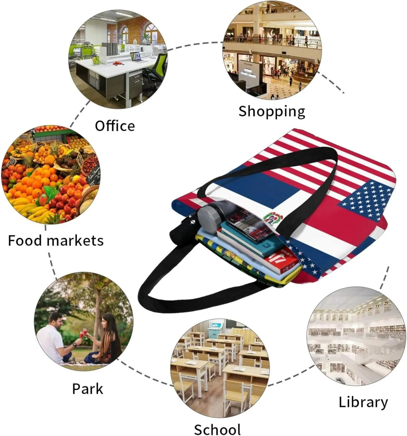 Jamaican Rasta Reggae Judah Lion Women's Tote Bag Shoulder Bag Shopping Handbag Large Capacity Handbag With Zipper