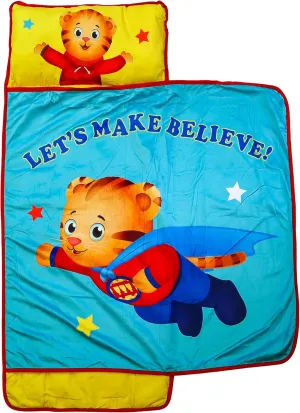 Jay Franco Daniel Tiger Make Believe Nap Mat - Built-in Pillow and Blanket - Super Soft Microfiber Kids'/Toddler/Children's Bedding, Age 3-5 (Official Daniel Tiger Product)