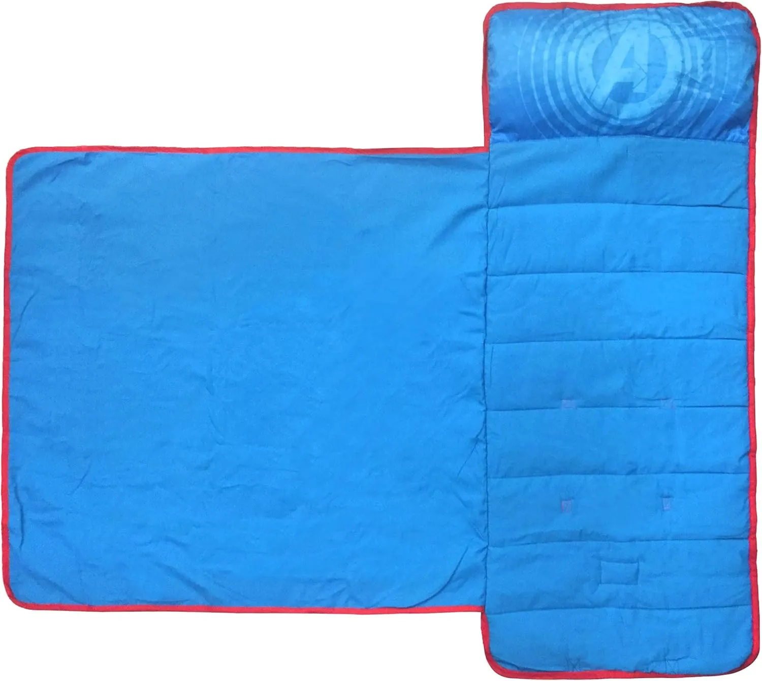 Jay Franco Marvel Super Hero Adventures Avengers Nap Mat - Built-in Pillow and Blanket Featuring Captain America - Super Soft Microfiber Kids'/Toddler/Children's Bedding, Age 3-5