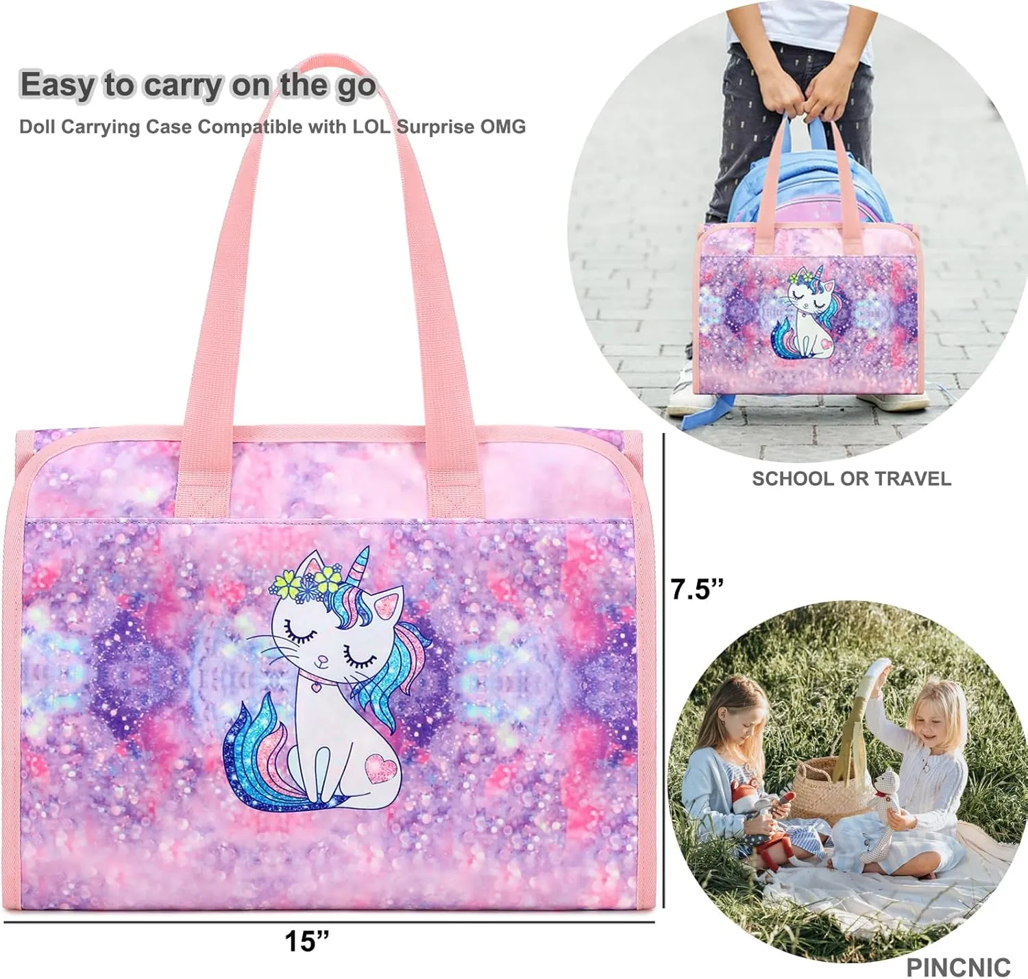 JIANYA Dolls Storage Bag Toys Display Carrying Storage Organizer Clear View Compatible with All Surprise Dolls Small Toy