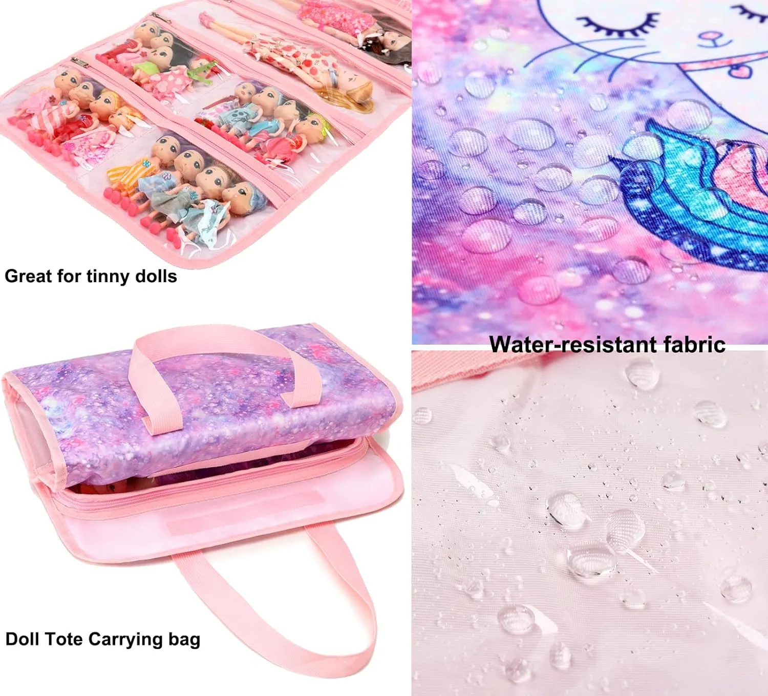 JIANYA Dolls Storage Bag Toys Display Carrying Storage Organizer Clear View Compatible with All Surprise Dolls Small Toy