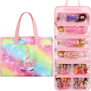JIANYA Dolls Storage Bag Toys Display Carrying Storage Organizer Clear View Compatible with All Surprise Dolls Small Toy