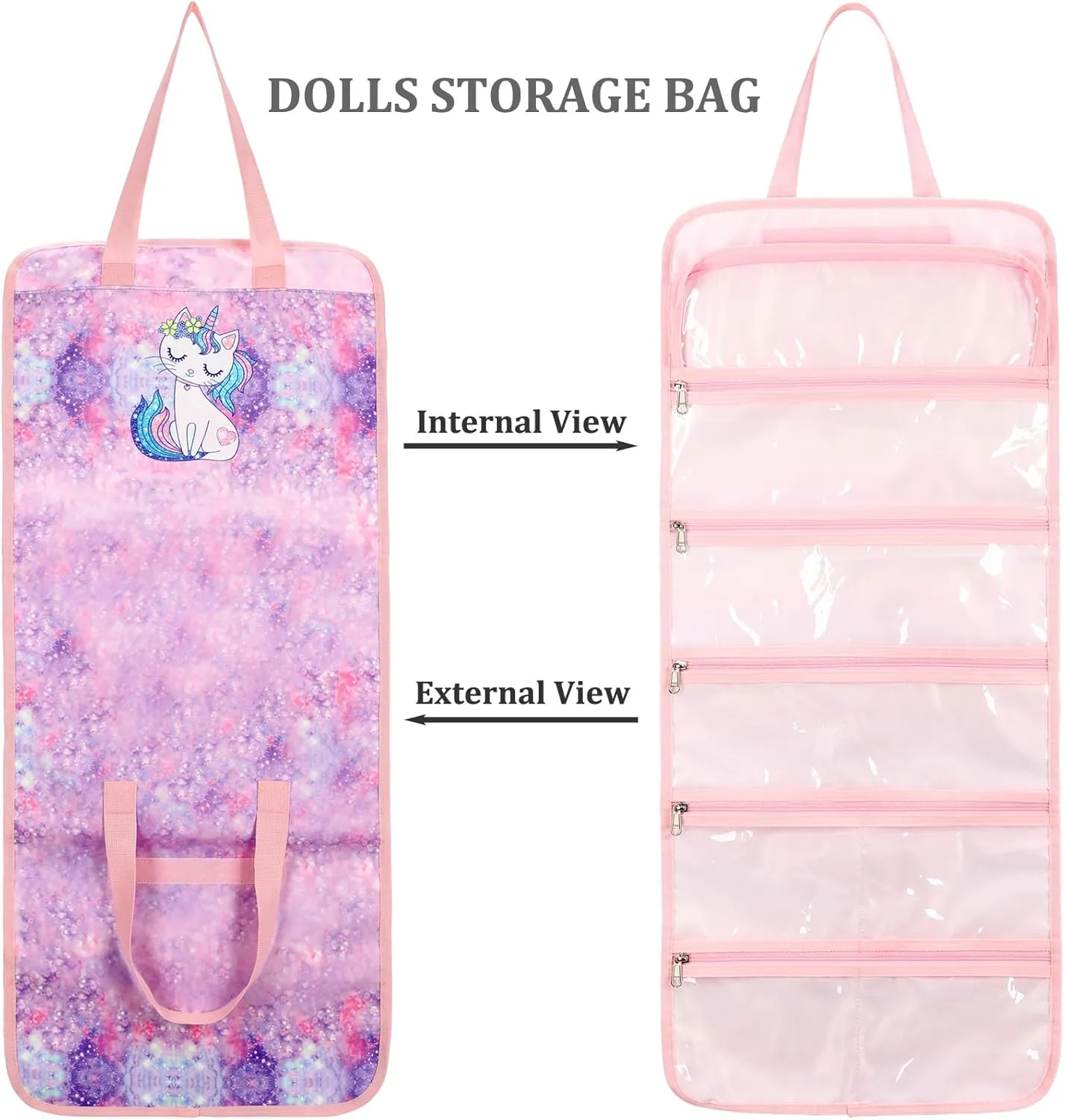 JIANYA Dolls Storage Bag Toys Display Carrying Storage Organizer Clear View Compatible with All Surprise Dolls Small Toy