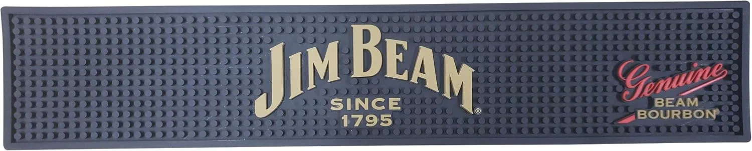 Jim Beam Since 1795 Bourbon Bar Mat Spill Mat Rail Drip Mat - 19.5" x 3.75"