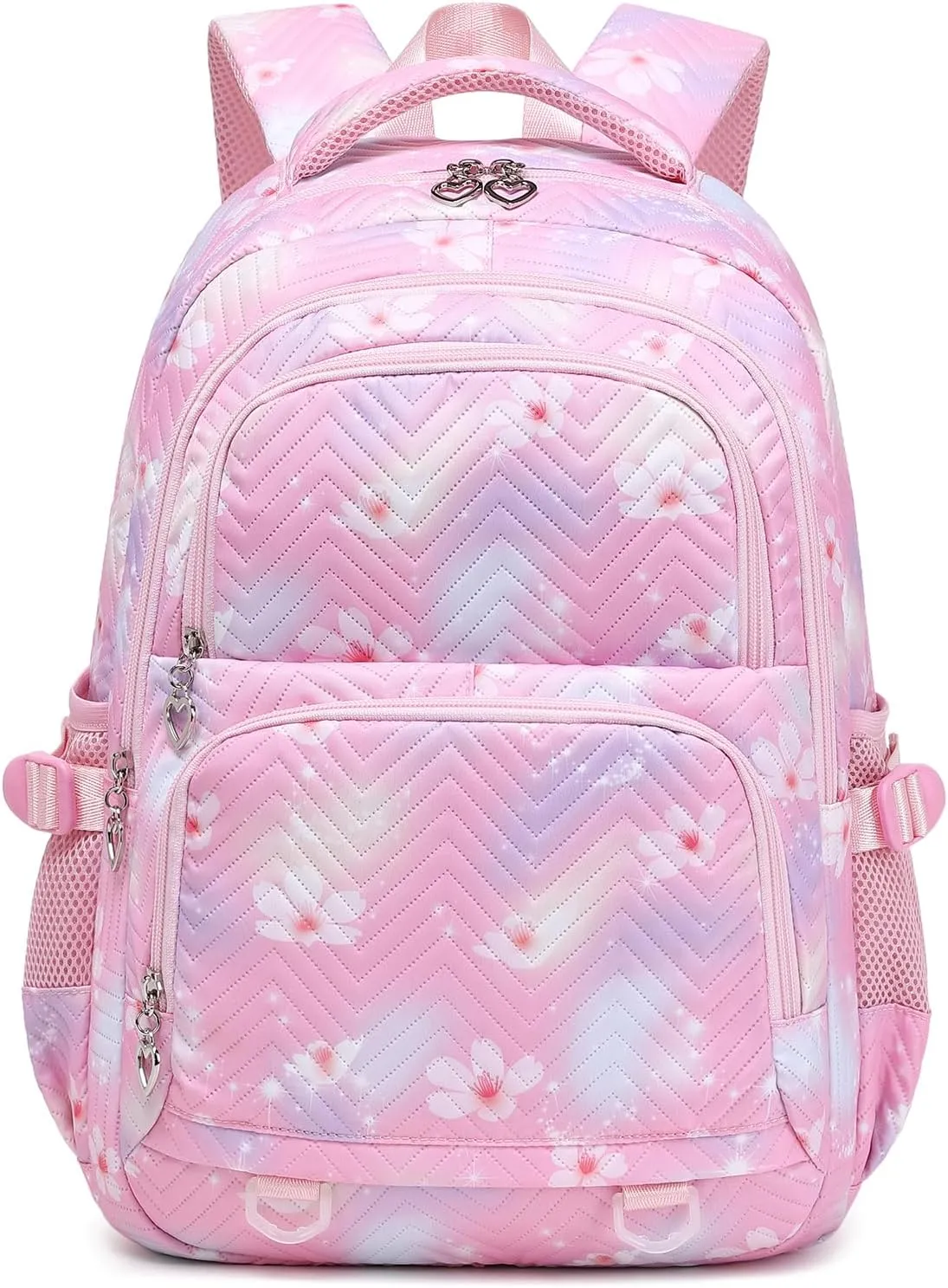 Joyfulife Daisy Print Backpack for Girls Lightweight Water Resistant Elementary Primary School Bags Teen Girls Bookbag Travel Daypack