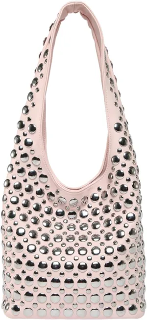 JQAliMOVV Studded Purses for Women Vegan Leather Tote Bag 90s Y2K Punk Purse Stud Shoulder Handbags