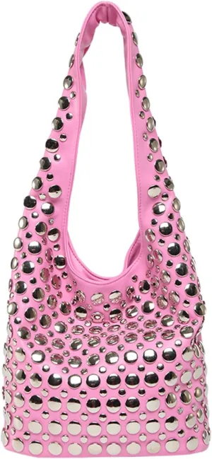 JQAliMOVV Studded Purses for Women Vegan Leather Tote Bag 90s Y2K Punk Purse Stud Shoulder Handbags