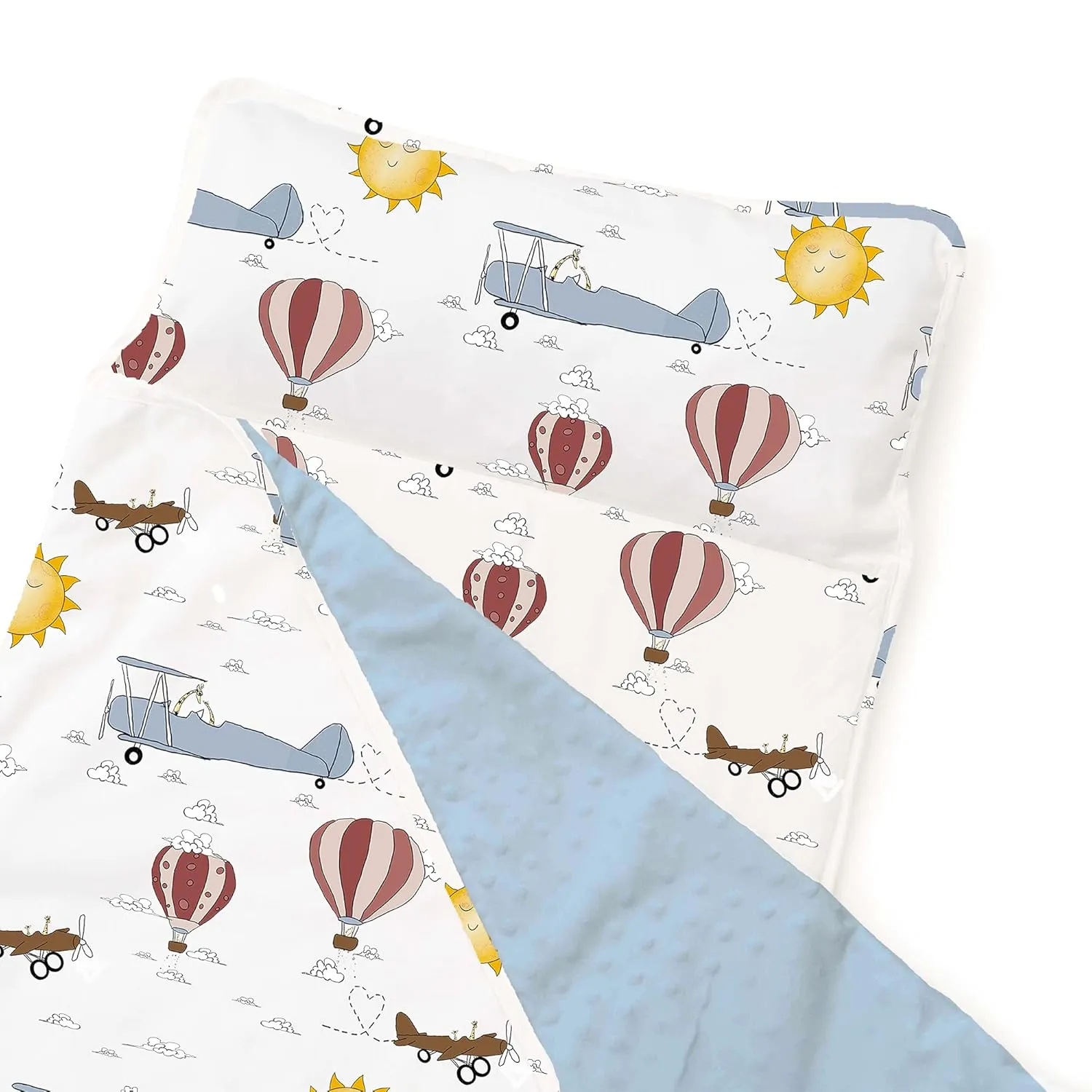 JumpOff Jo - Extra Long Toddler Nap Mat for Preschool, Daycare and Kindergarten - Sleeping Bag for Kids with Removable Pillow and Ultra Soft Blanket - Travel, Take Flight