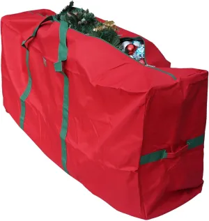 K-Cliffs Extra Large Christmas Tree Storage Bag Heavy Duty X'Mas Holiday Decoration Duffel Fits 9 ft Artificial Trees Durable Quality 65" x 30" x 15" Red