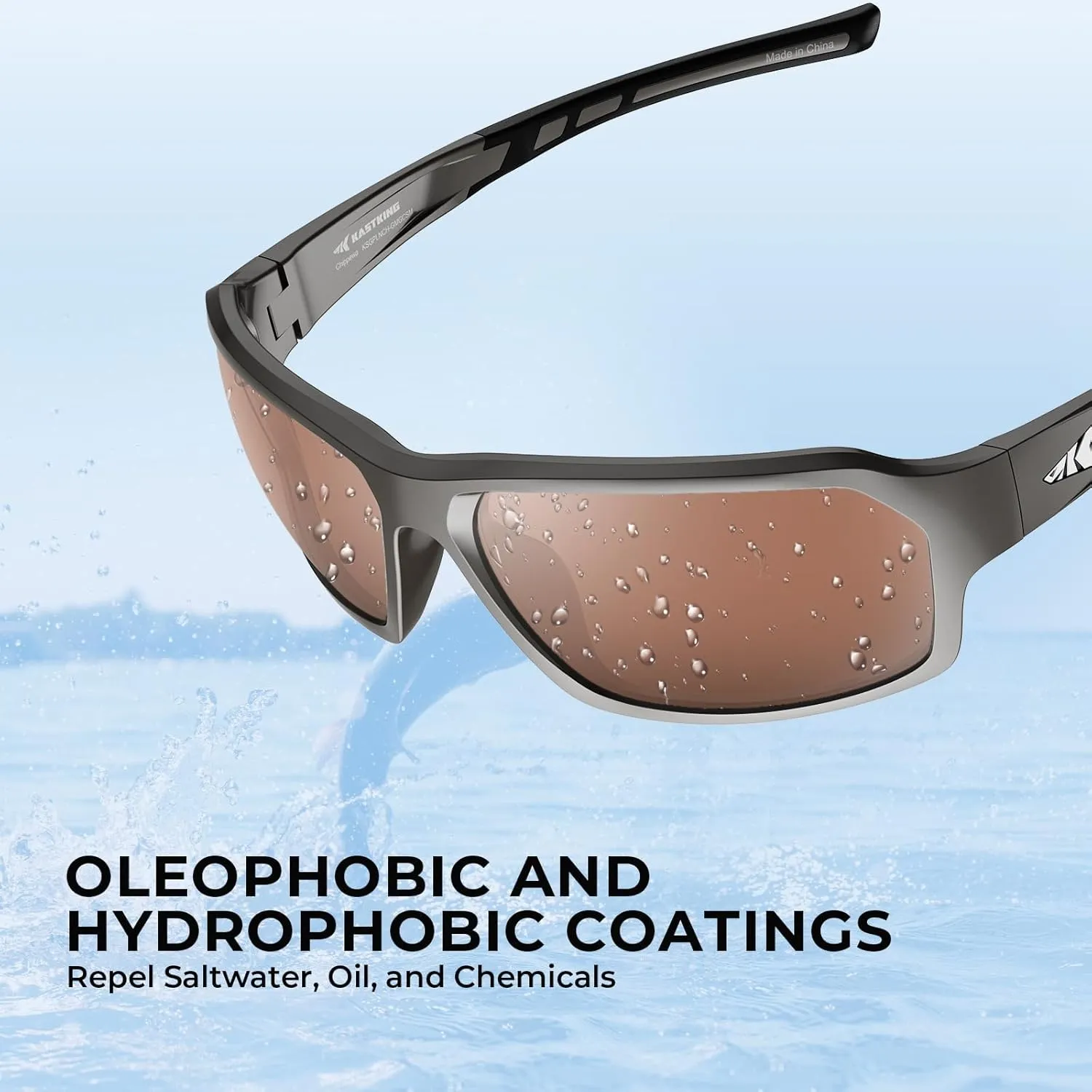 KastKing Chippewa Polarized Fishing Sunglasses, UV400 Protection Full Wrap Frame Sports Cycling Sunglasses, 1.0mm TAC Lenses