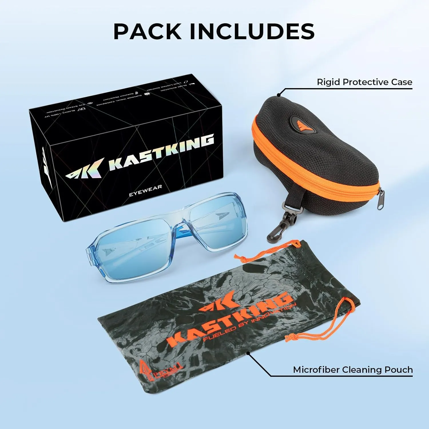 KastKing Chippewa Polarized Fishing Sunglasses, UV400 Protection Full Wrap Frame Sports Cycling Sunglasses, 1.0mm TAC Lenses