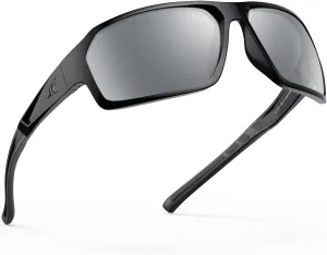 KastKing Chippewa Polarized Fishing Sunglasses, UV400 Protection Full Wrap Frame Sports Cycling Sunglasses, 1.0mm TAC Lenses