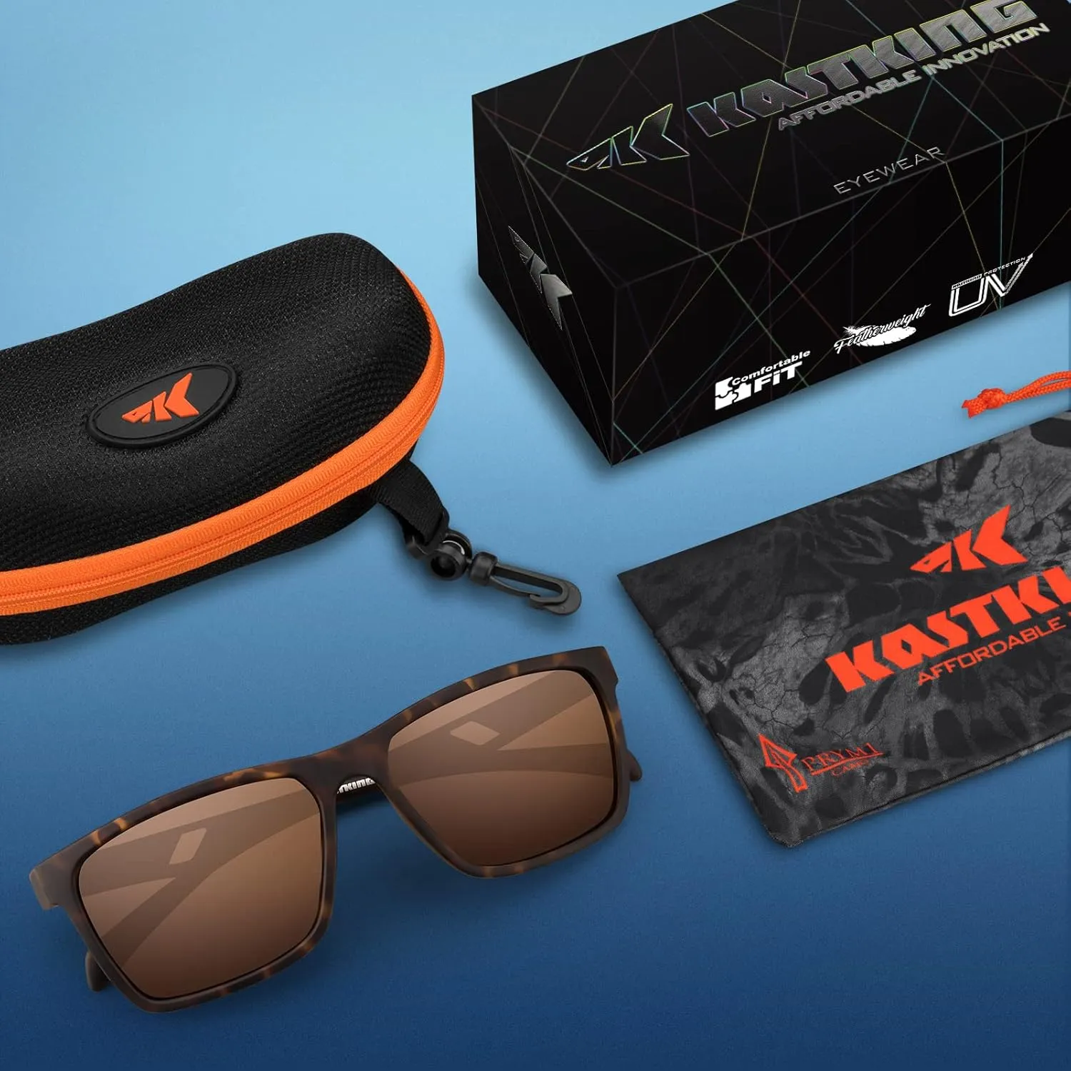 KastKing FlatRock Polarized Sport Sunglasses for Men and Women, Ideal for Driving Fishing Cycling Running, UV Protection