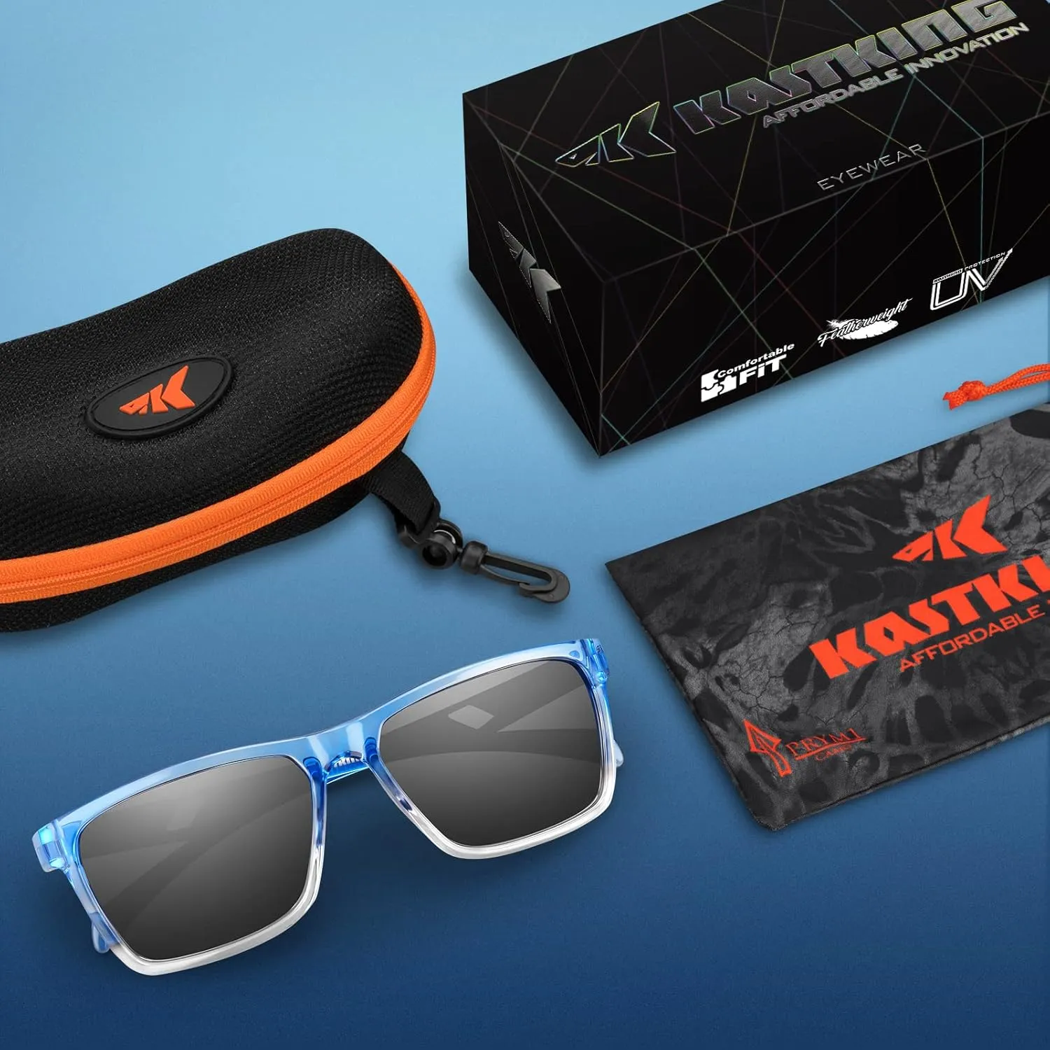 KastKing FlatRock Polarized Sport Sunglasses for Men and Women, Ideal for Driving Fishing Cycling Running, UV Protection