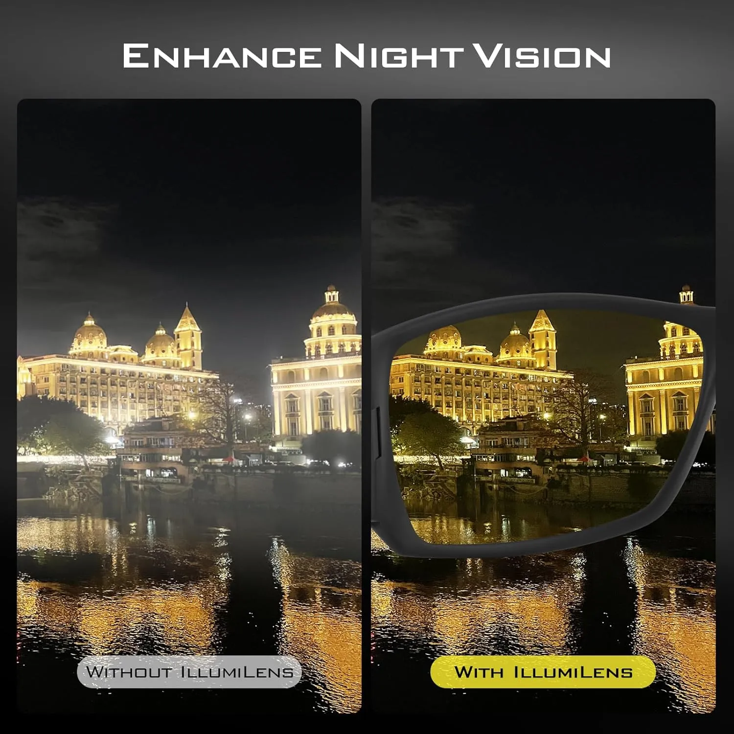 KastKing IllumiLens Night Vision Glasses, Night Driving Glasses for Men Women, Reduce Glare and Enhance Vision