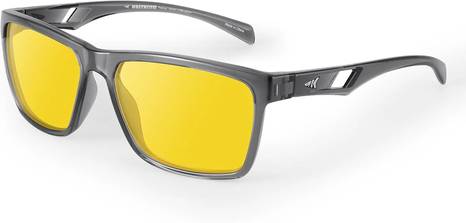 KastKing IllumiLens Night Vision Glasses, Night Driving Glasses for Men Women, Reduce Glare and Enhance Vision