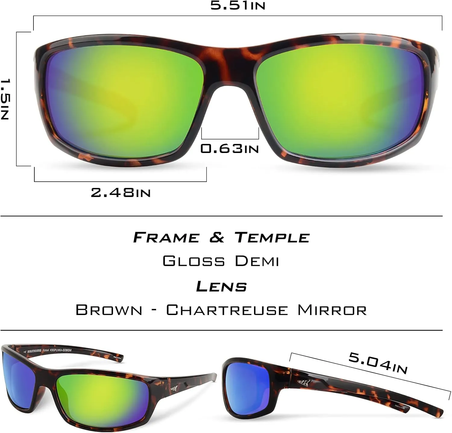 KastKing Kateel Polarized Sport Sunglasses for Men and Women, Ideal for Driving Fishing Cycling and Running,UV Protection