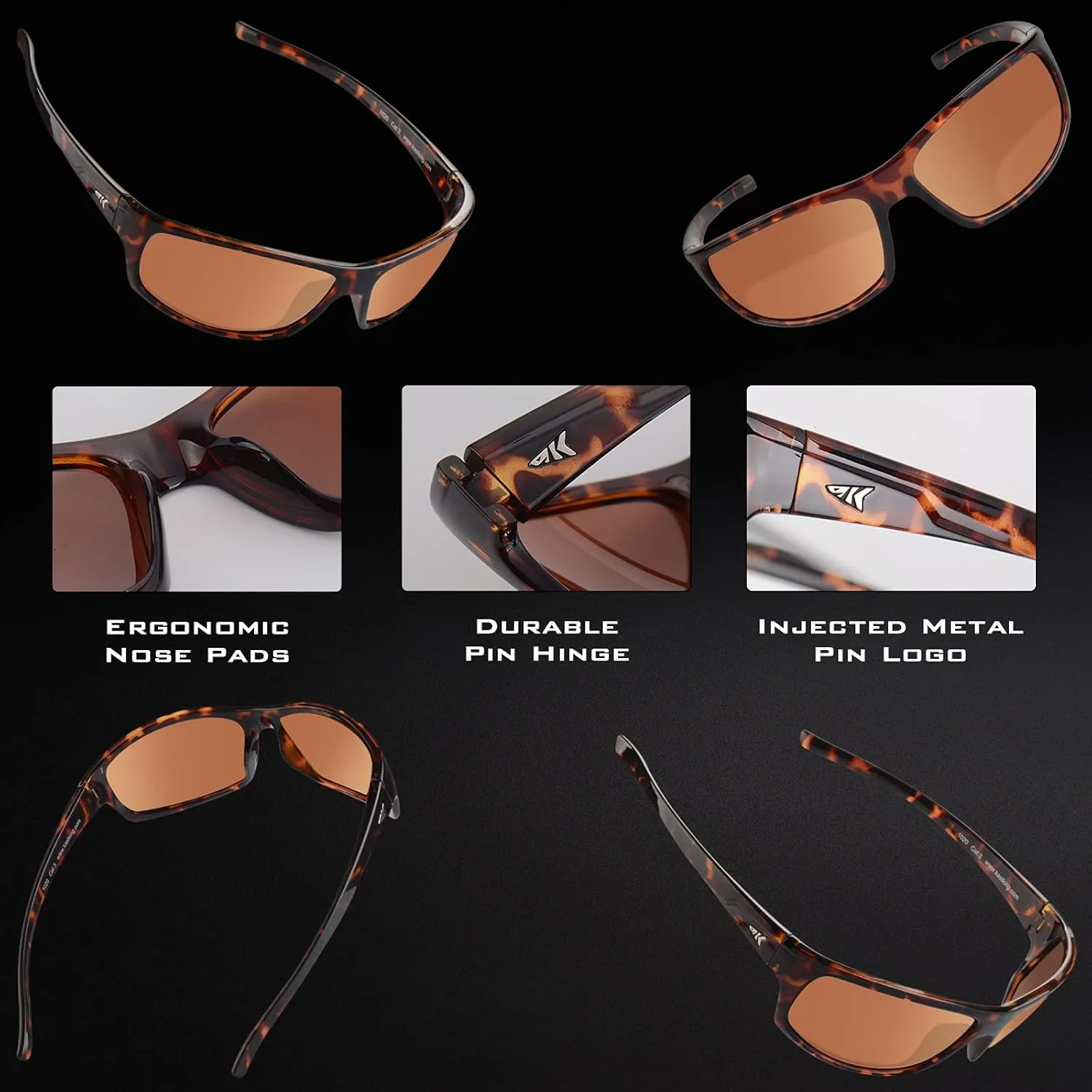 KastKing Kateel Polarized Sport Sunglasses for Men and Women, Ideal for Driving Fishing Cycling and Running,UV Protection