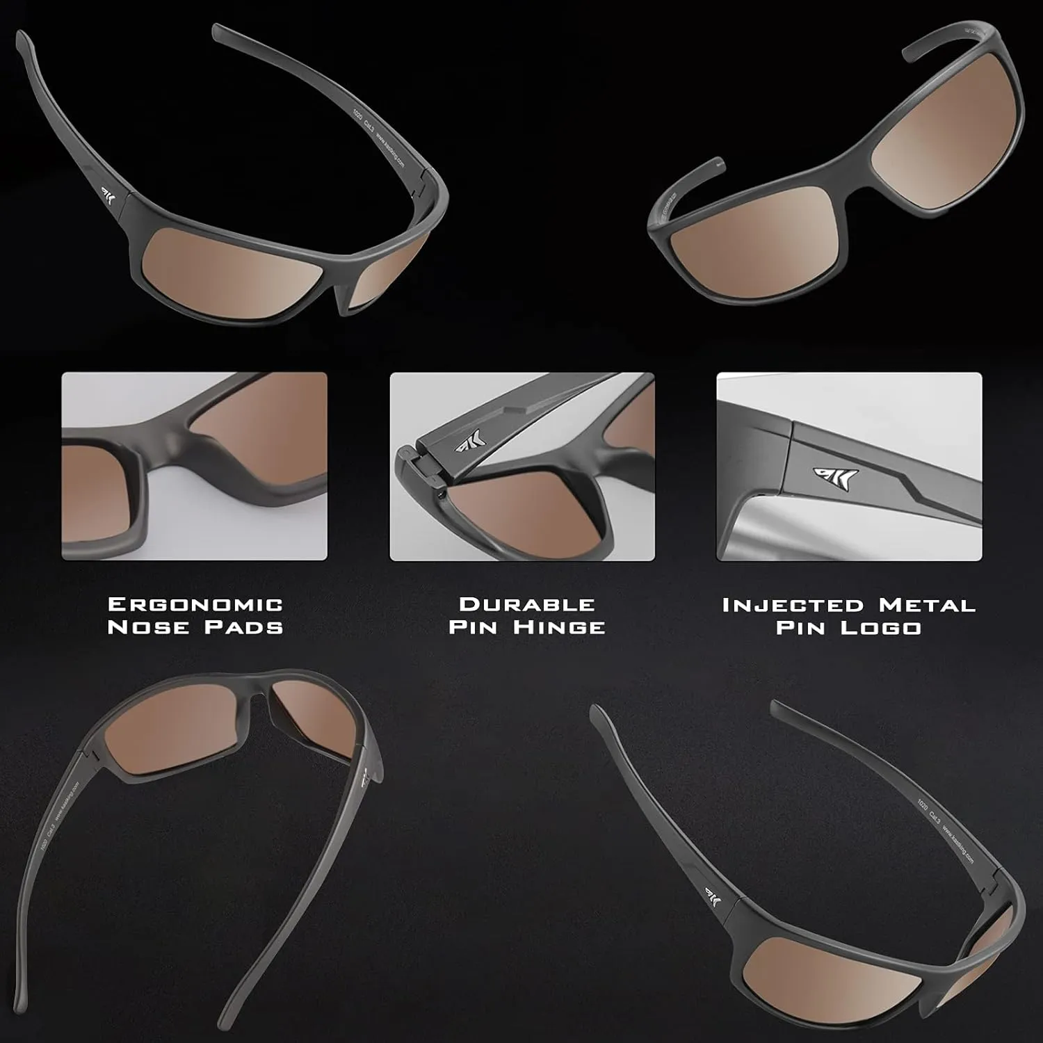 KastKing Kateel Polarized Sport Sunglasses for Men and Women, Ideal for Driving Fishing Cycling and Running,UV Protection