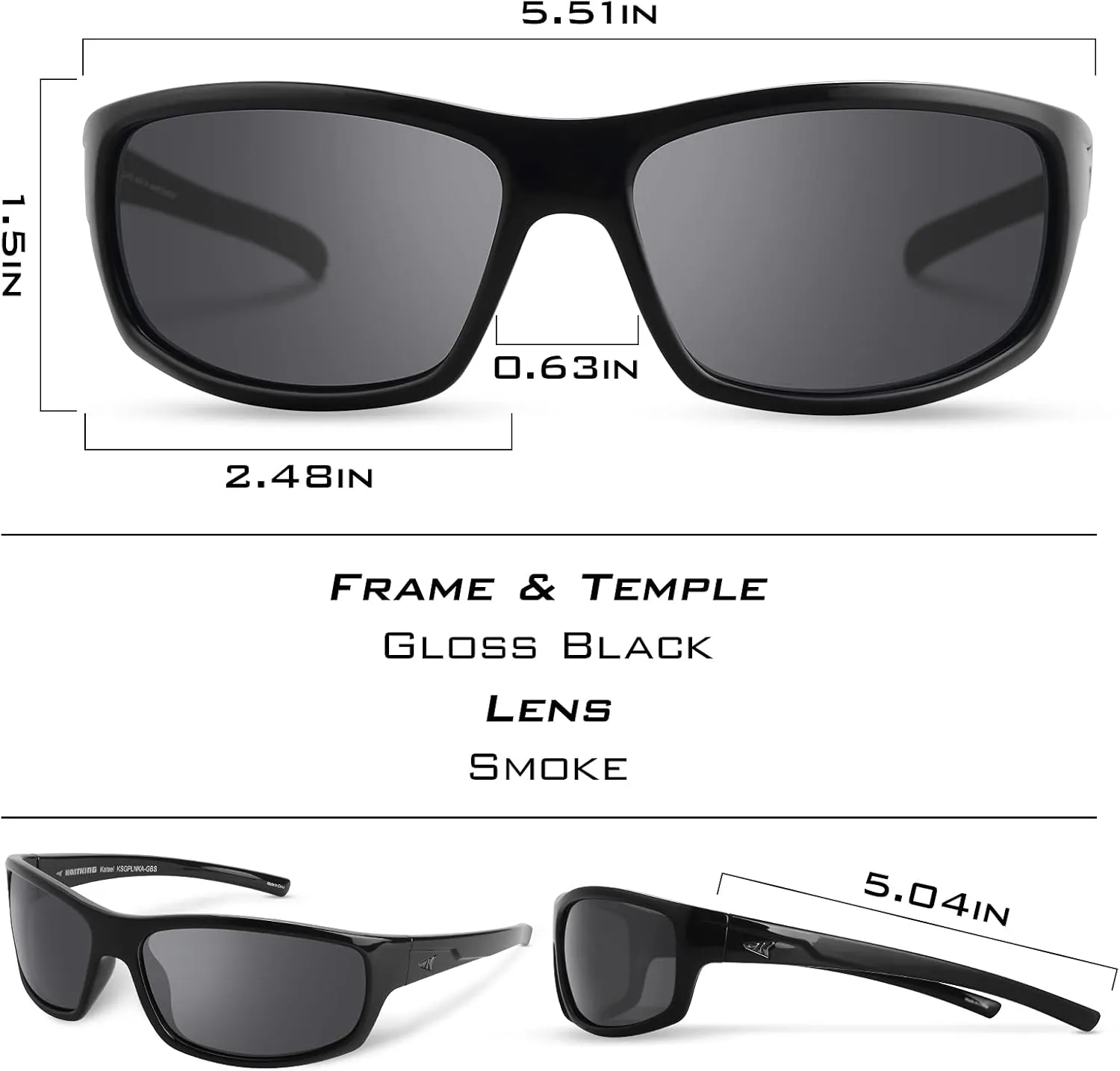KastKing Kateel Polarized Sport Sunglasses for Men and Women, Ideal for Driving Fishing Cycling and Running,UV Protection