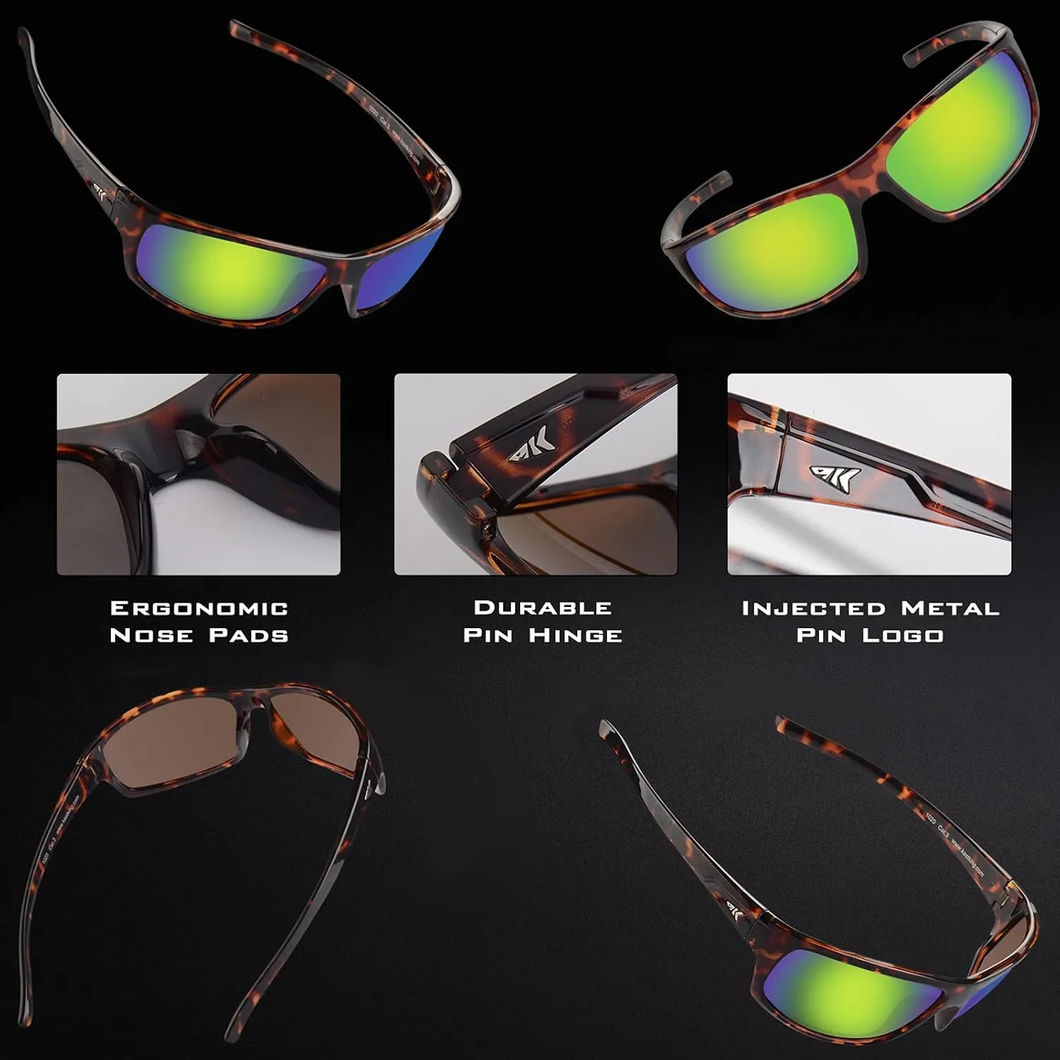 KastKing Kateel Polarized Sport Sunglasses for Men and Women, Ideal for Driving Fishing Cycling and Running,UV Protection