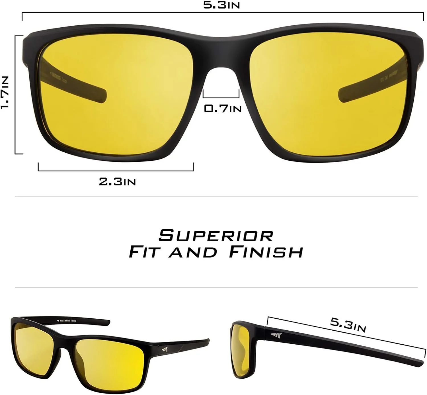 KastKing Night Vision Glasses for Men and Women, Driving Eyewear, Reduce Glare and Enhance Vision