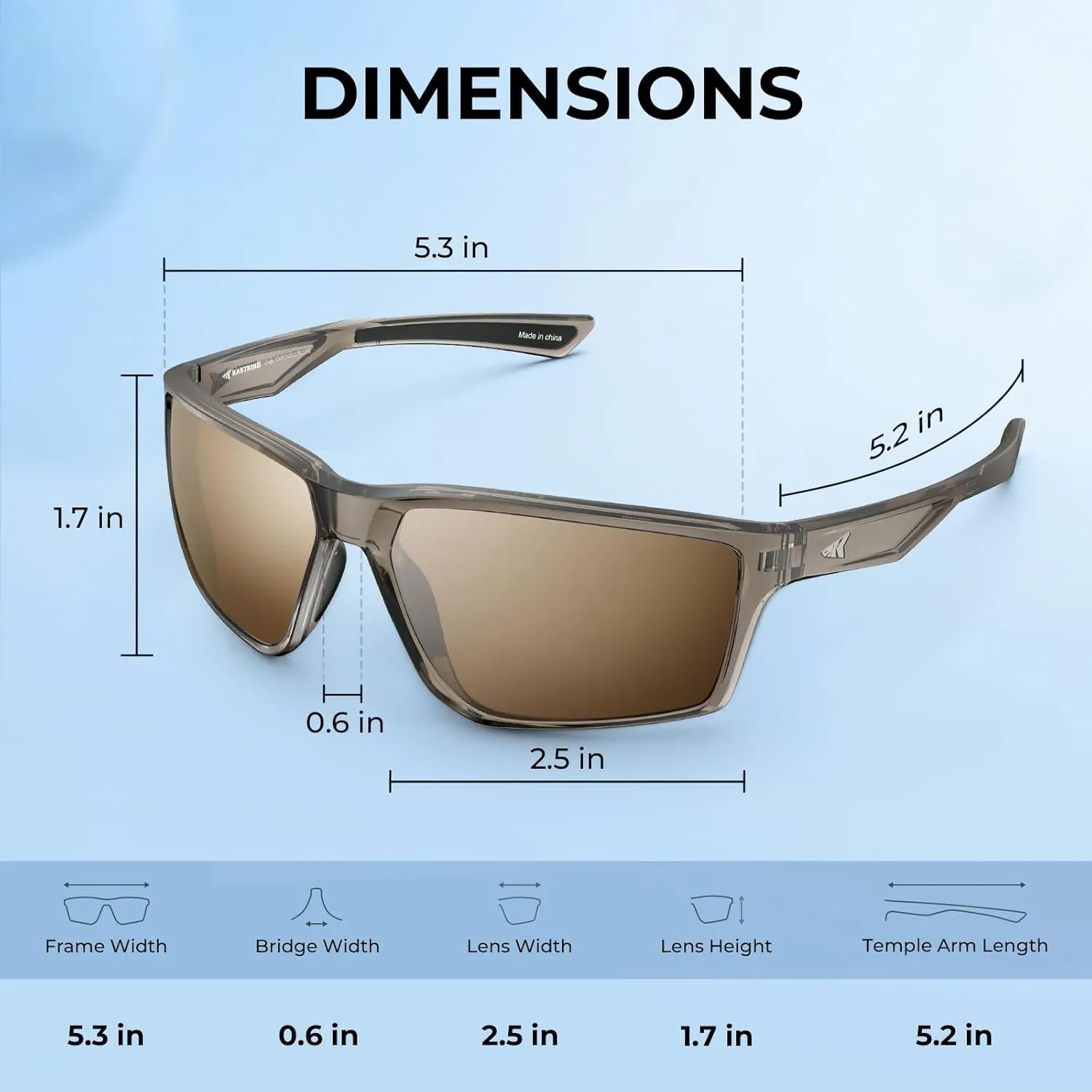 KastKing Osage Polarized Sport Sunglasses for Men and Women, Ideal for Driving Fishing Cycling Running, UV Protection
