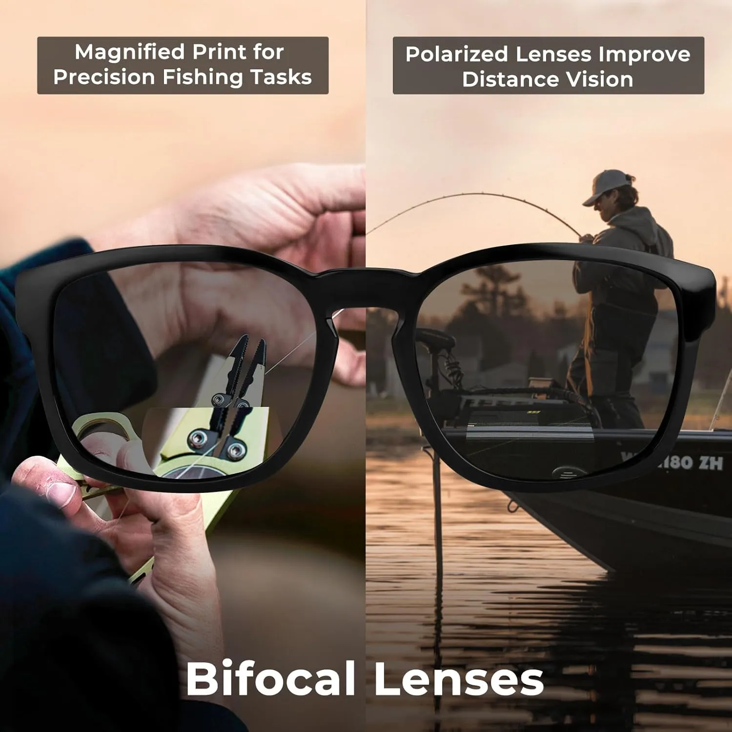 KastKing Pecos Bifocal Polarized Sunglasses, Bi-Focal x1.5 x2.0 x2.5 Magnifications, Sport Reader Sunglasses, UV Protection