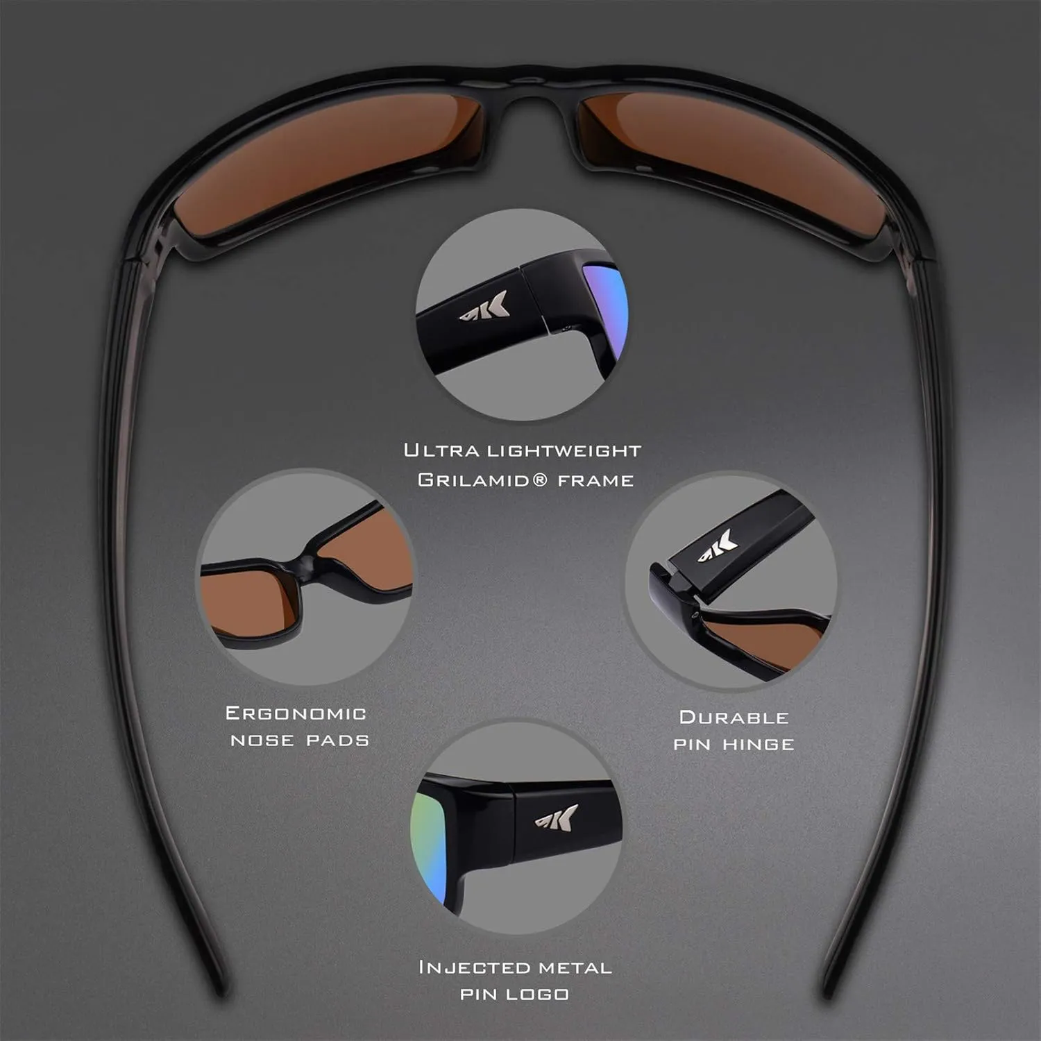 KastKing Skidaway Polarized Sport Sunglasses for Men and Women,Ideal for Driving Fishing Cycling and Running,UV Protection