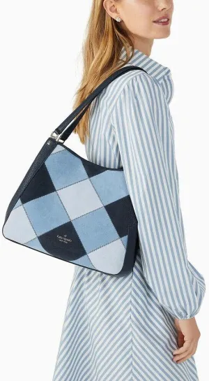 kate spade new york Leila Patchwork Suede Medium Triple Compartment Shoulder